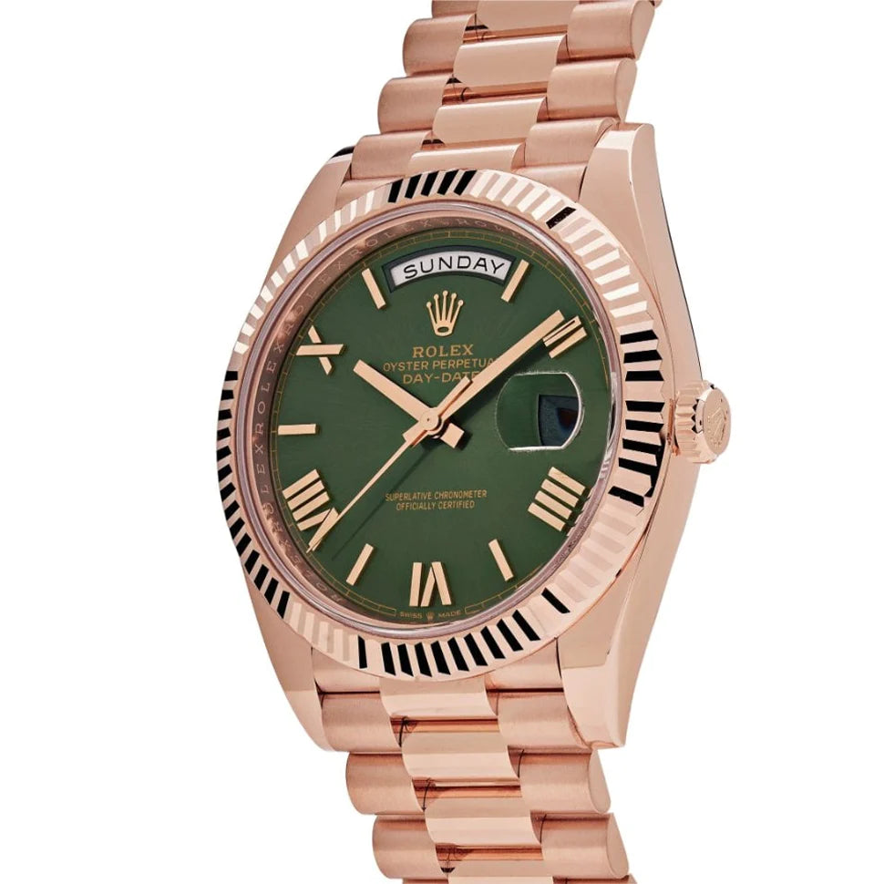 Rolex Oro Rosa/Verde Oliva