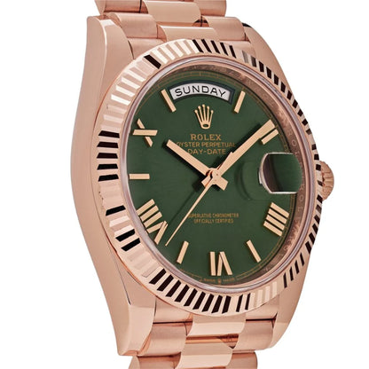 Rolex Oro Rosa/Verde Oliva