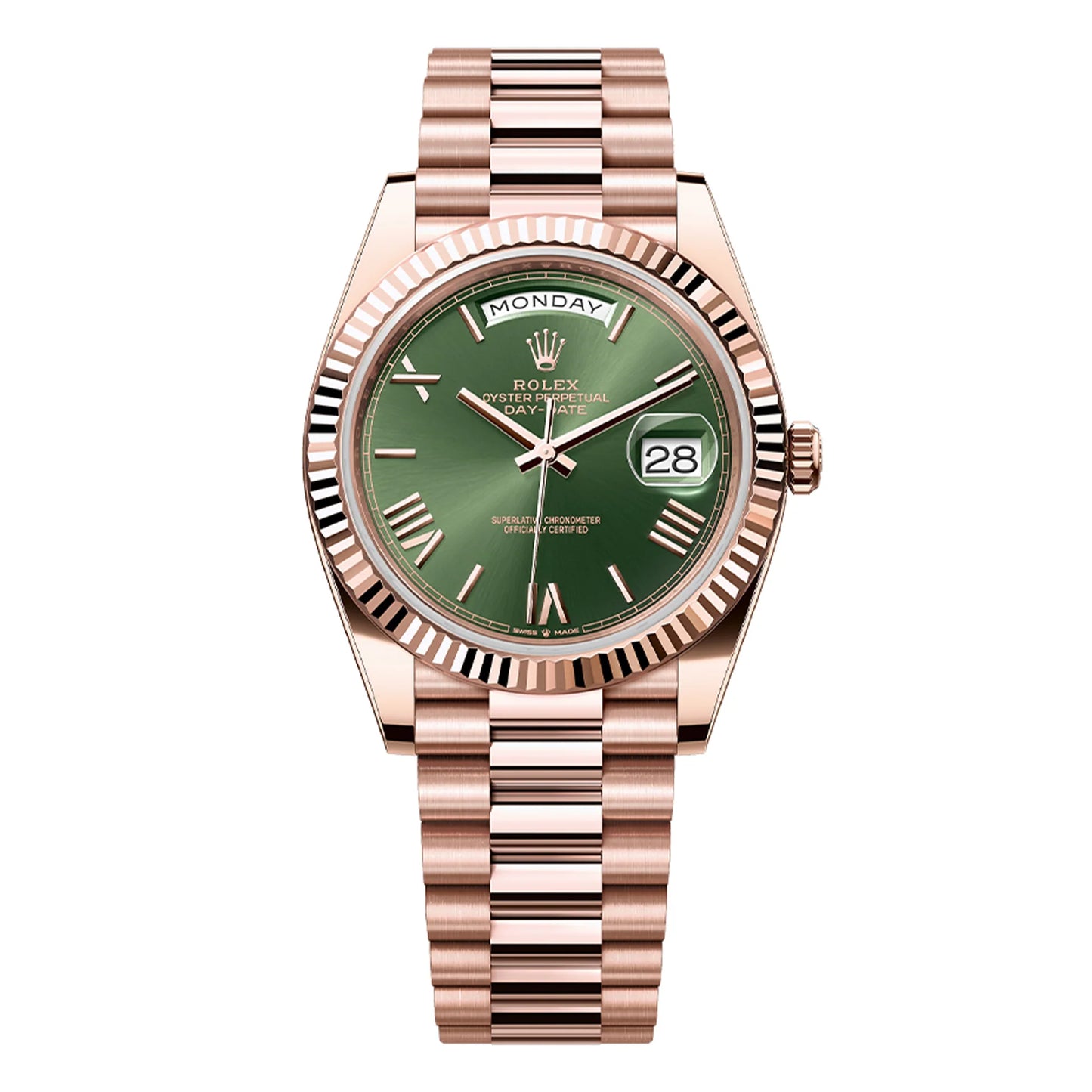 Rolex Oro Rosa/Verde Oliva